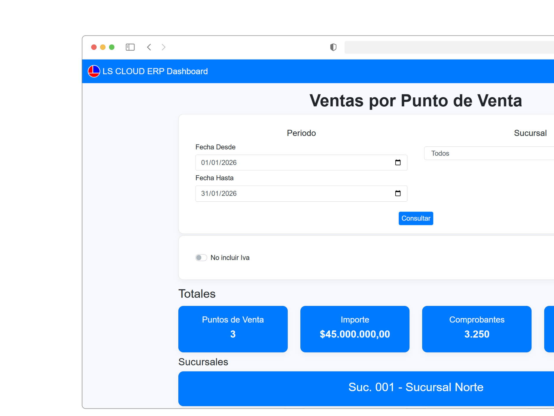 Vista previa del Dashboard Web